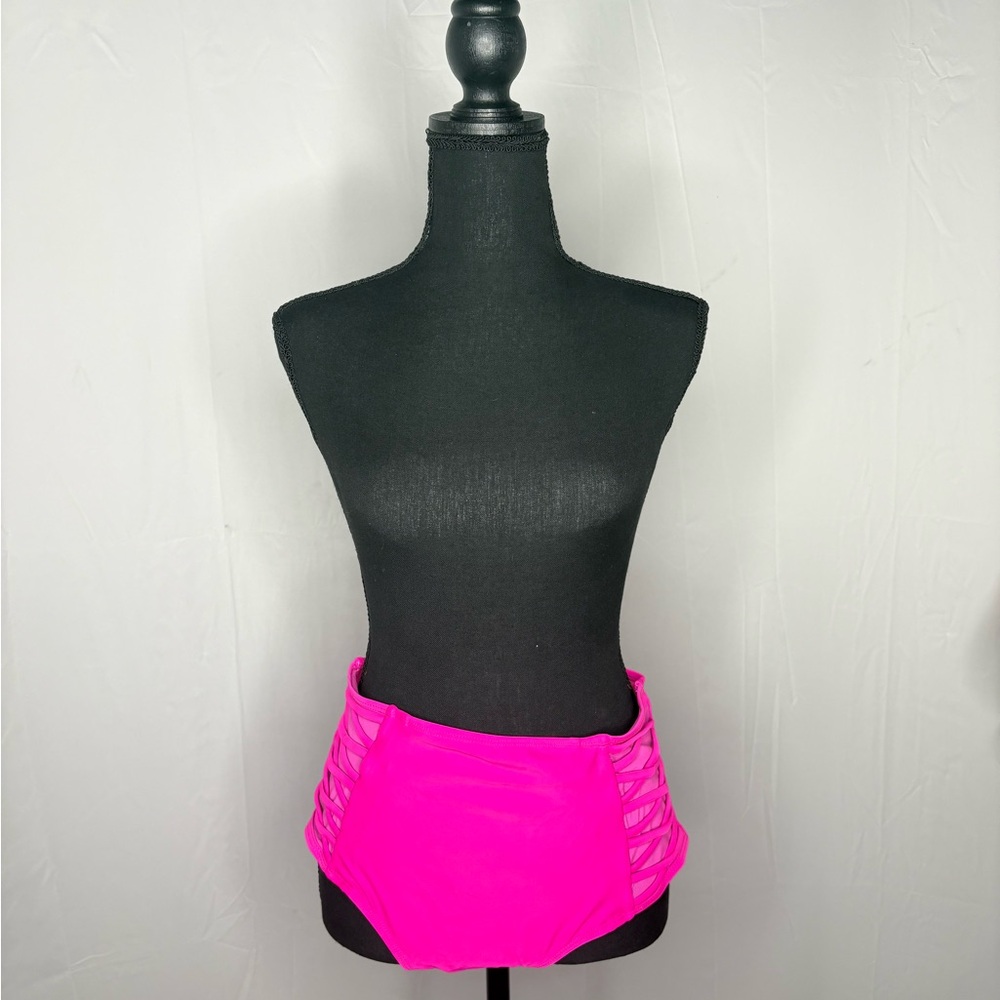 Bright Pink High-Waisted Bikini Bottom NWOT